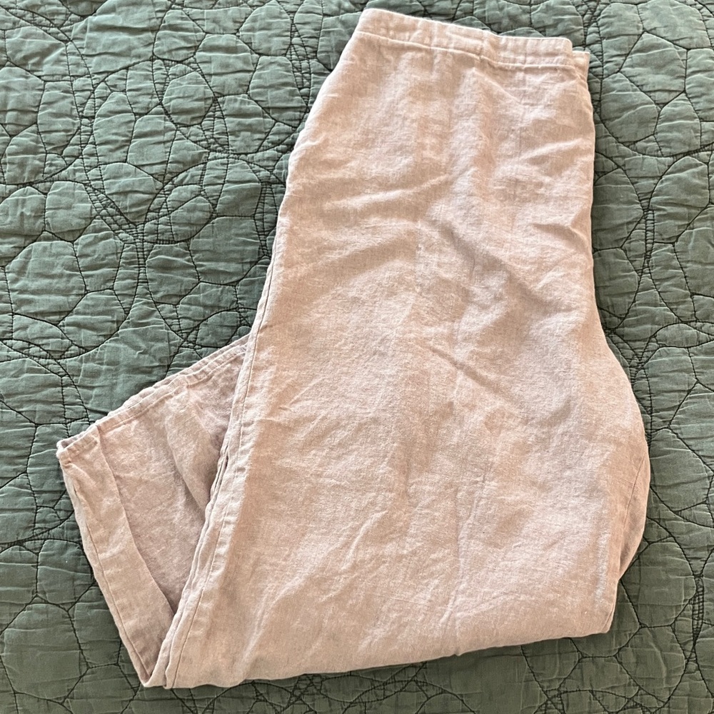 Flax Wide-Leg Linen Pants in Dusty Purple